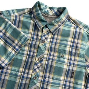 Eddie Bauer Men's Plaid Short Sleeve Button Up Shirt Classic Fit Performance